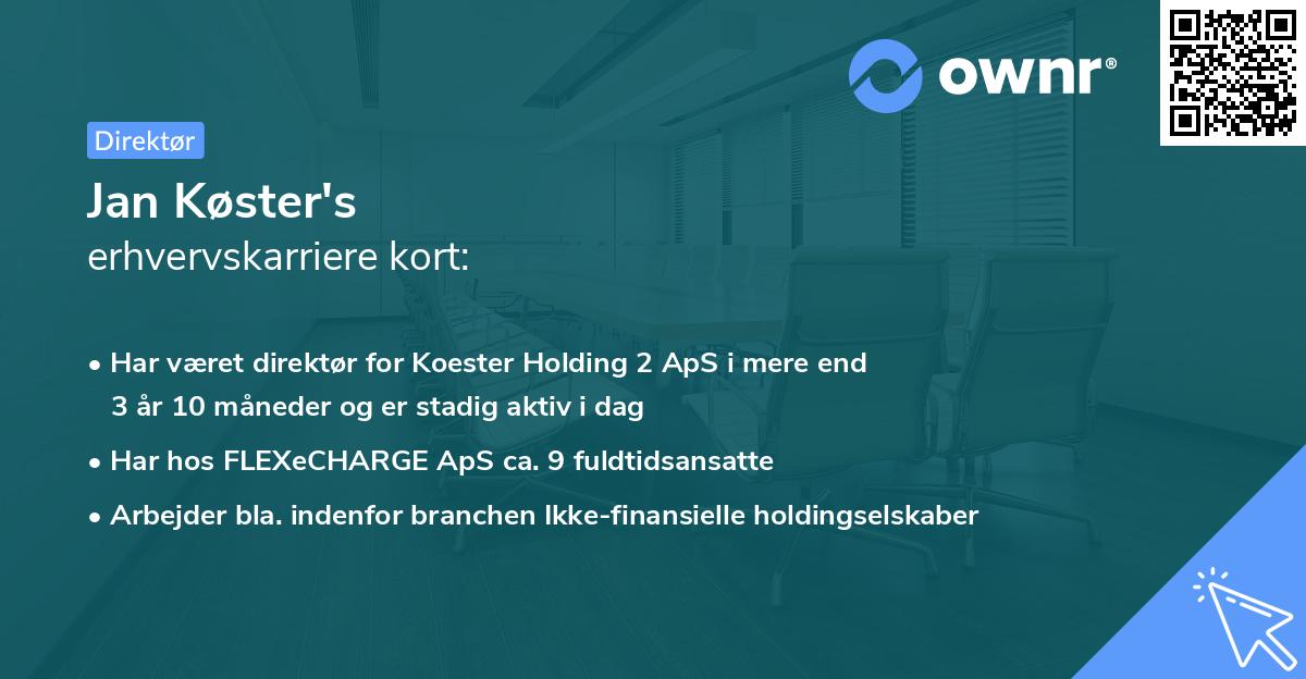 Jan Køster's erhvervskarriere kort