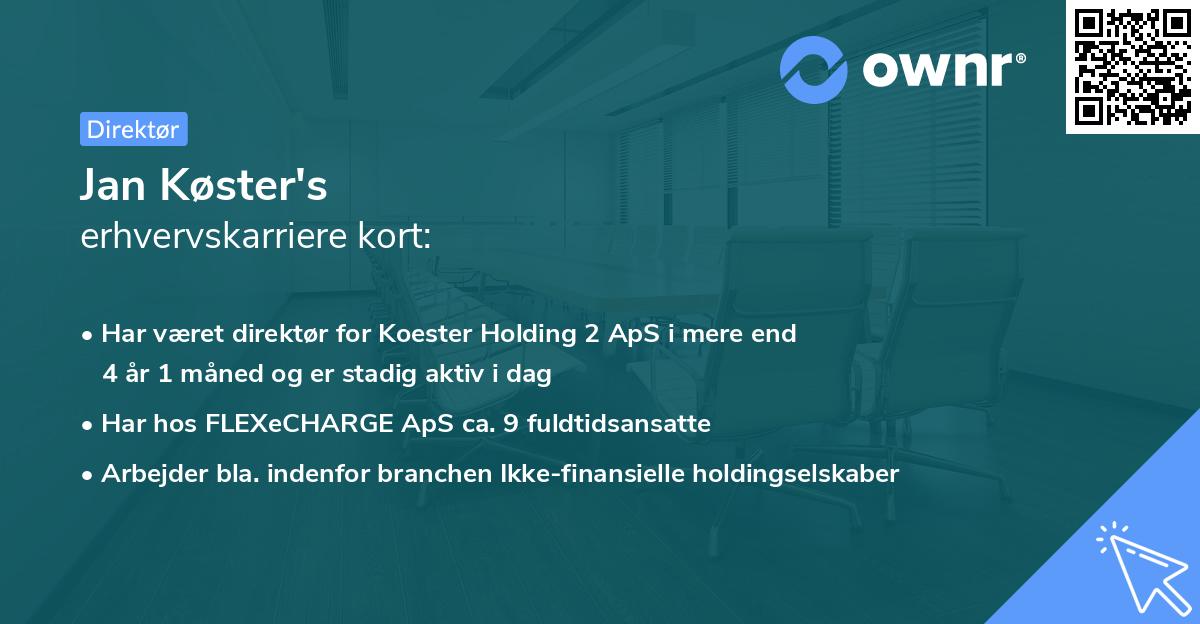 Jan Køster's erhvervskarriere kort