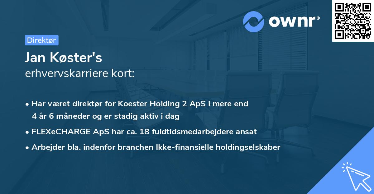 Jan Køster's erhvervskarriere kort
