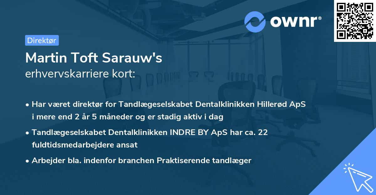 Martin Toft Sarauw's erhvervskarriere kort