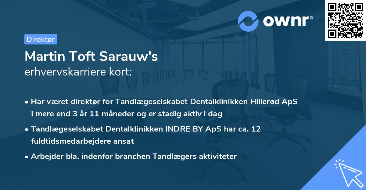 Martin Toft Sarauw's erhvervskarriere kort