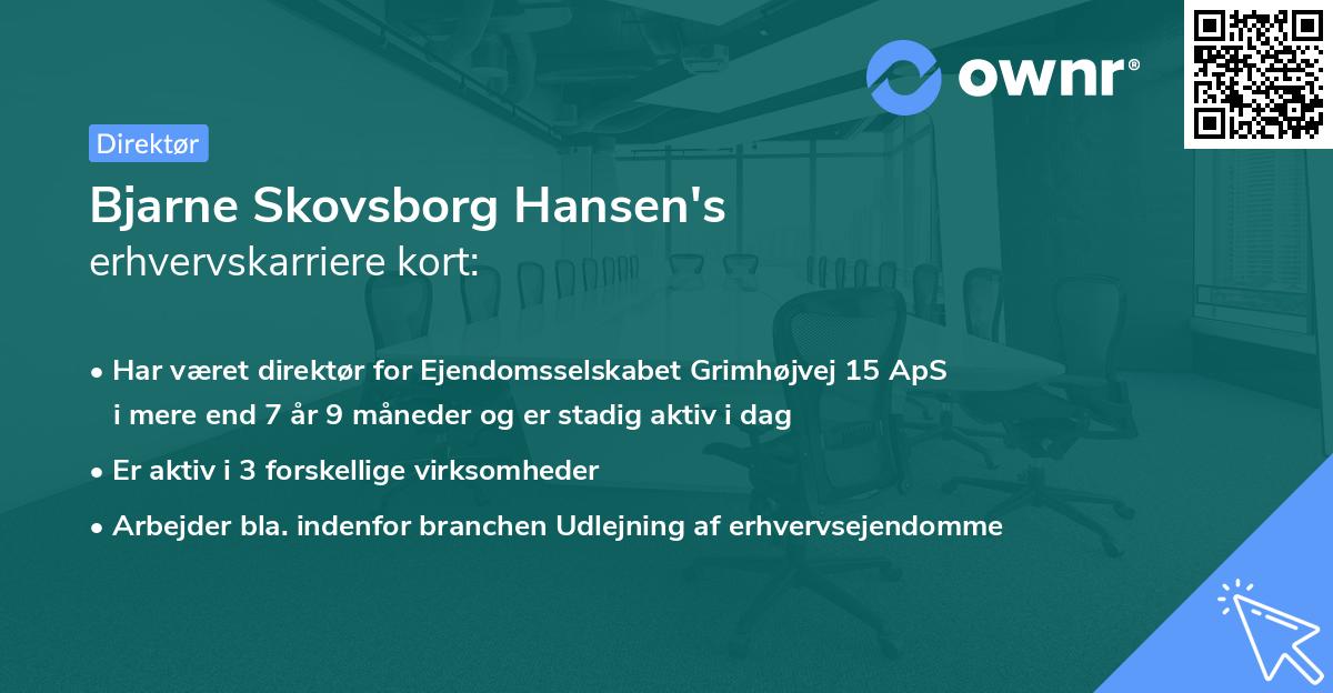 Bjarne Skovsborg Hansen's erhvervskarriere kort
