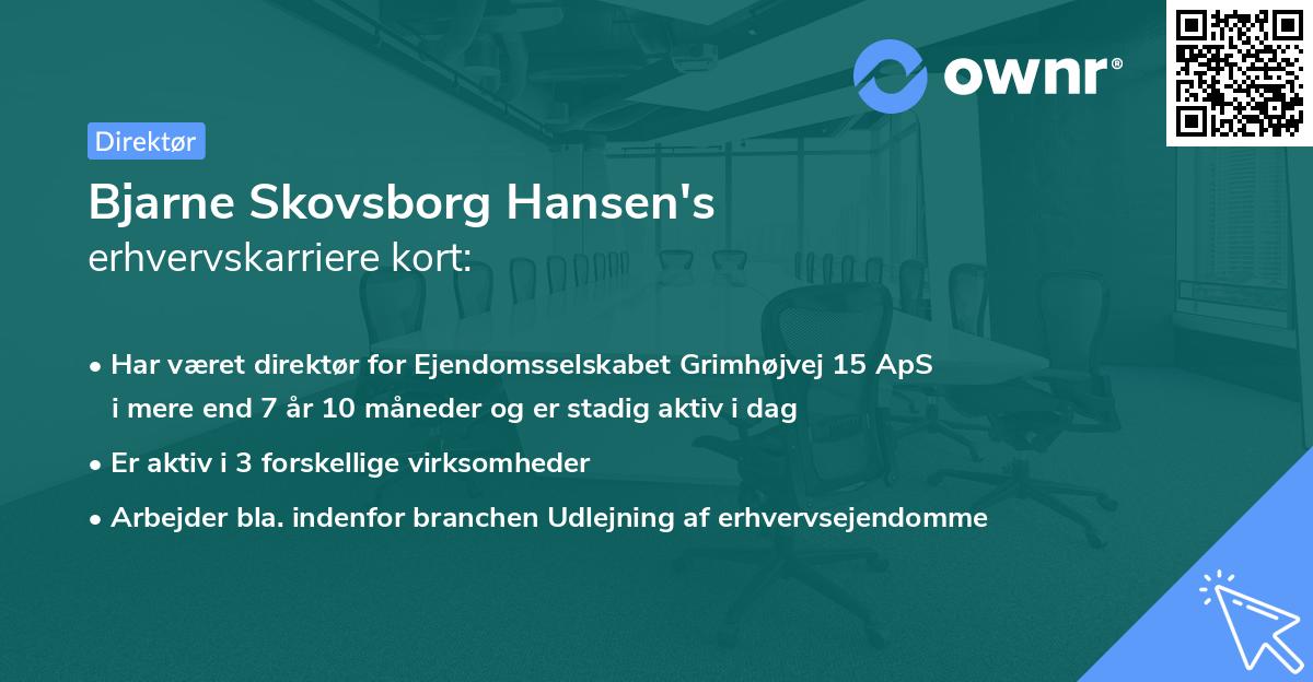 Bjarne Skovsborg Hansen's erhvervskarriere kort