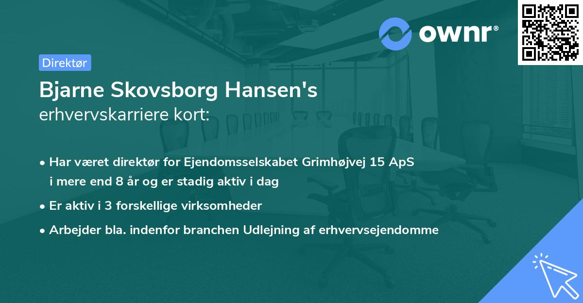 Bjarne Skovsborg Hansen's erhvervskarriere kort
