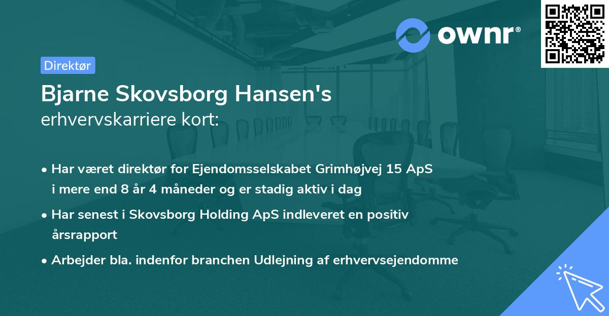 Bjarne Skovsborg Hansen's erhvervskarriere kort