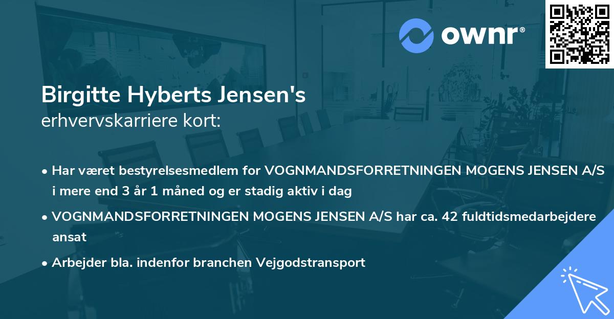 Birgitte Hyberts Jensen's erhvervskarriere kort