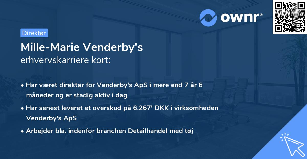 Mille-Marie Venderby's erhvervskarriere kort