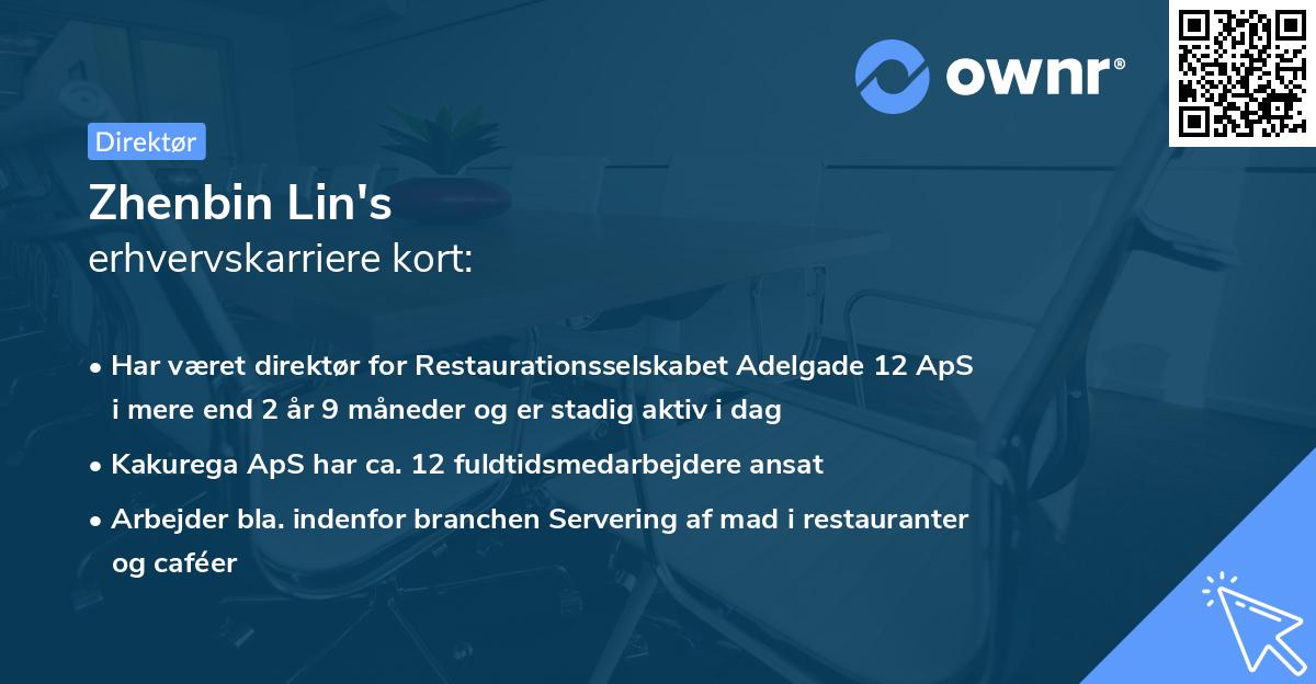 Zhenbin Lin's erhvervskarriere kort