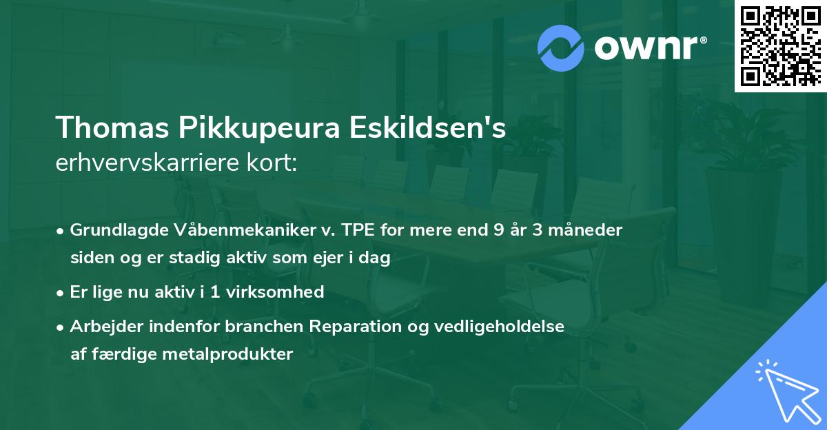 Thomas Pikkupeura Eskildsen's erhvervskarriere kort