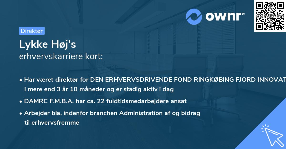 Lykke Høj's erhvervskarriere kort