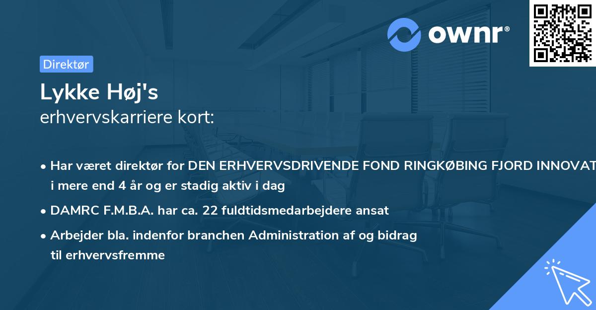 Lykke Høj's erhvervskarriere kort