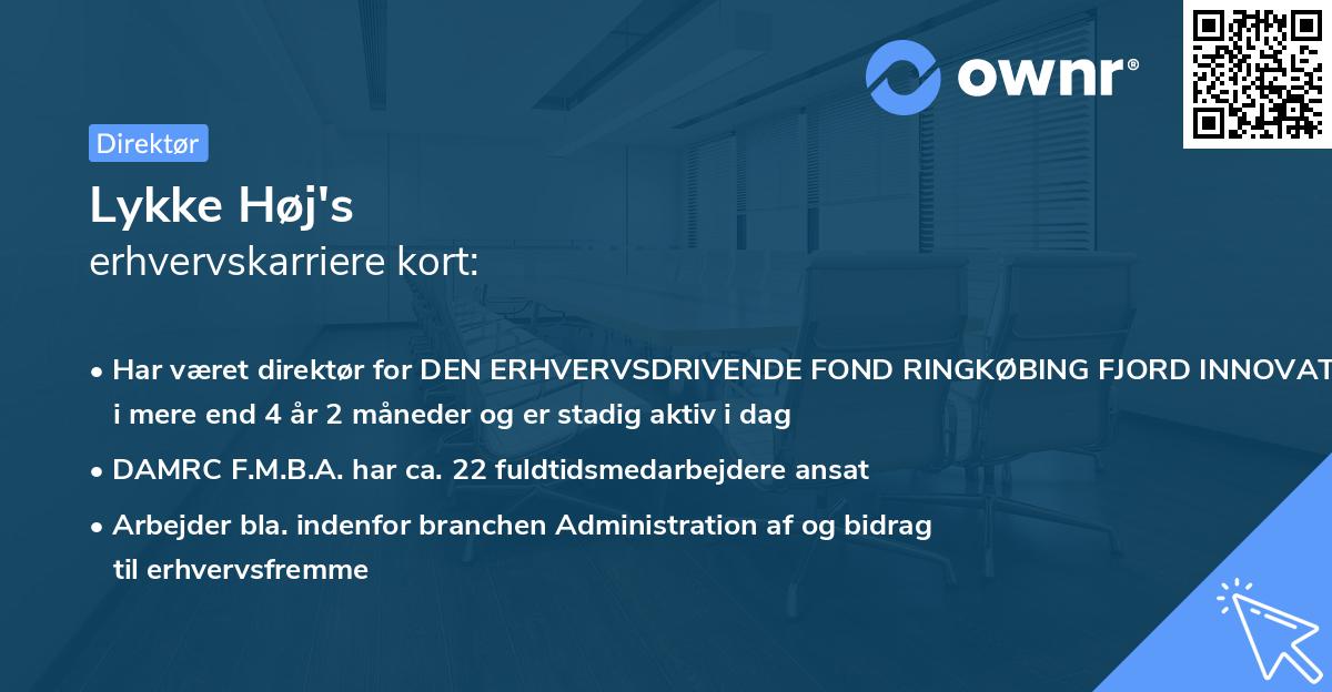 Lykke Høj's erhvervskarriere kort