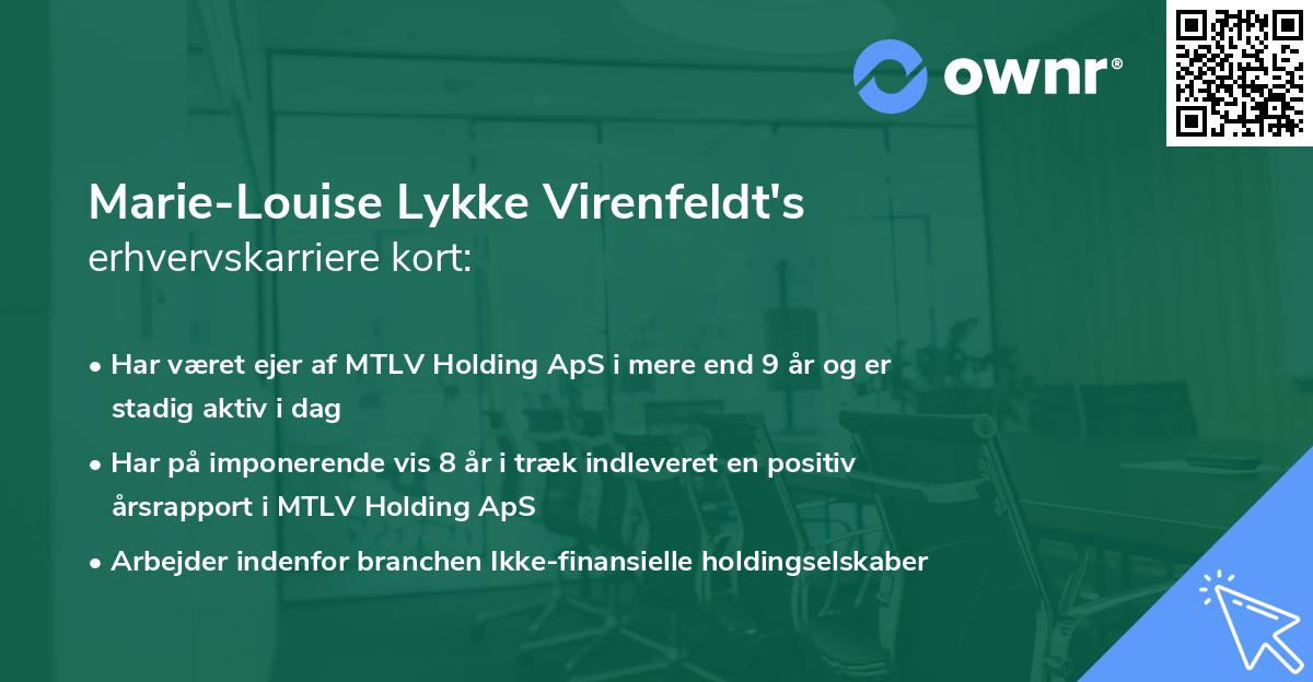 Marie-Louise Lykke Virenfeldt's erhvervskarriere kort
