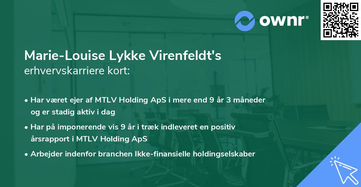 Marie-Louise Lykke Virenfeldt's erhvervskarriere kort