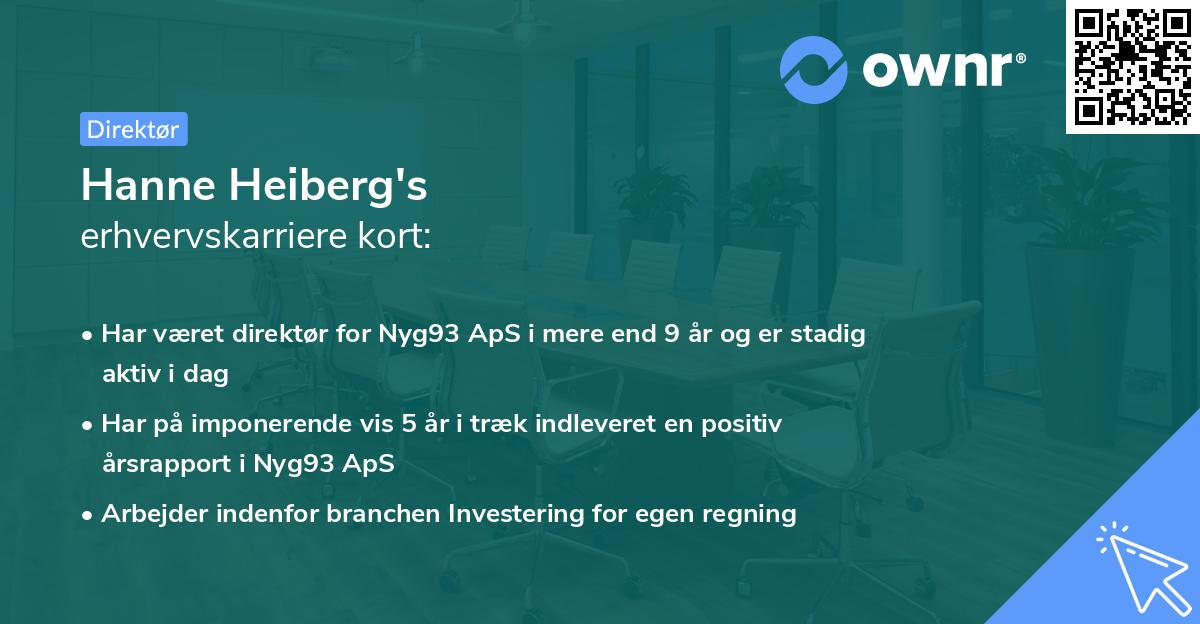 Hanne Heiberg's erhvervskarriere kort