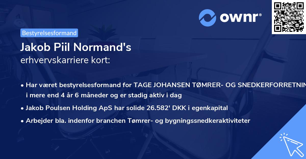 Jakob Piil Normand's erhvervskarriere kort