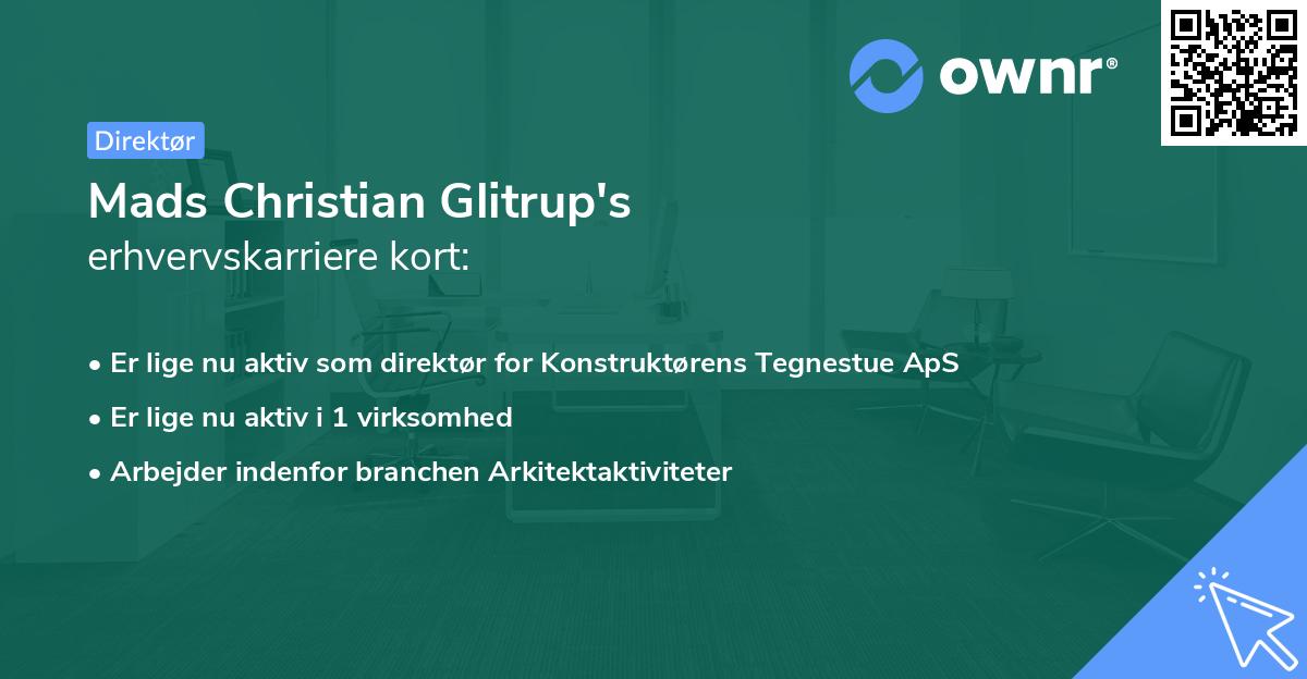 Mads Christian Glitrup's erhvervskarriere kort