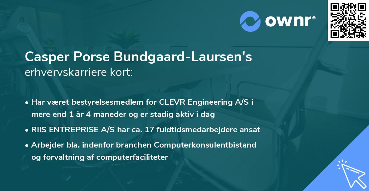 Casper Porse Bundgaard-Laursen's erhvervskarriere kort
