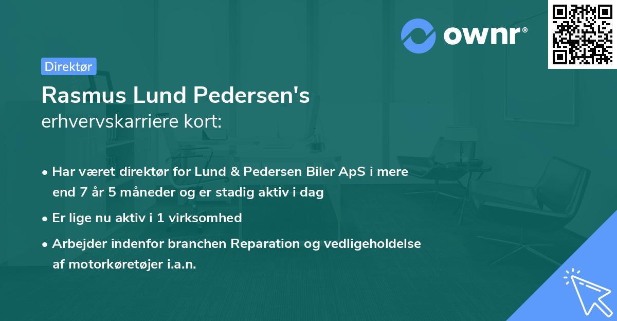 Rasmus Lund Pedersen's erhvervskarriere kort