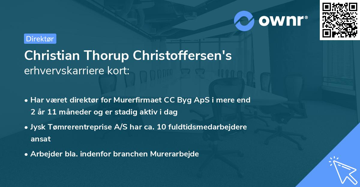Christian Thorup Christoffersen's erhvervskarriere kort