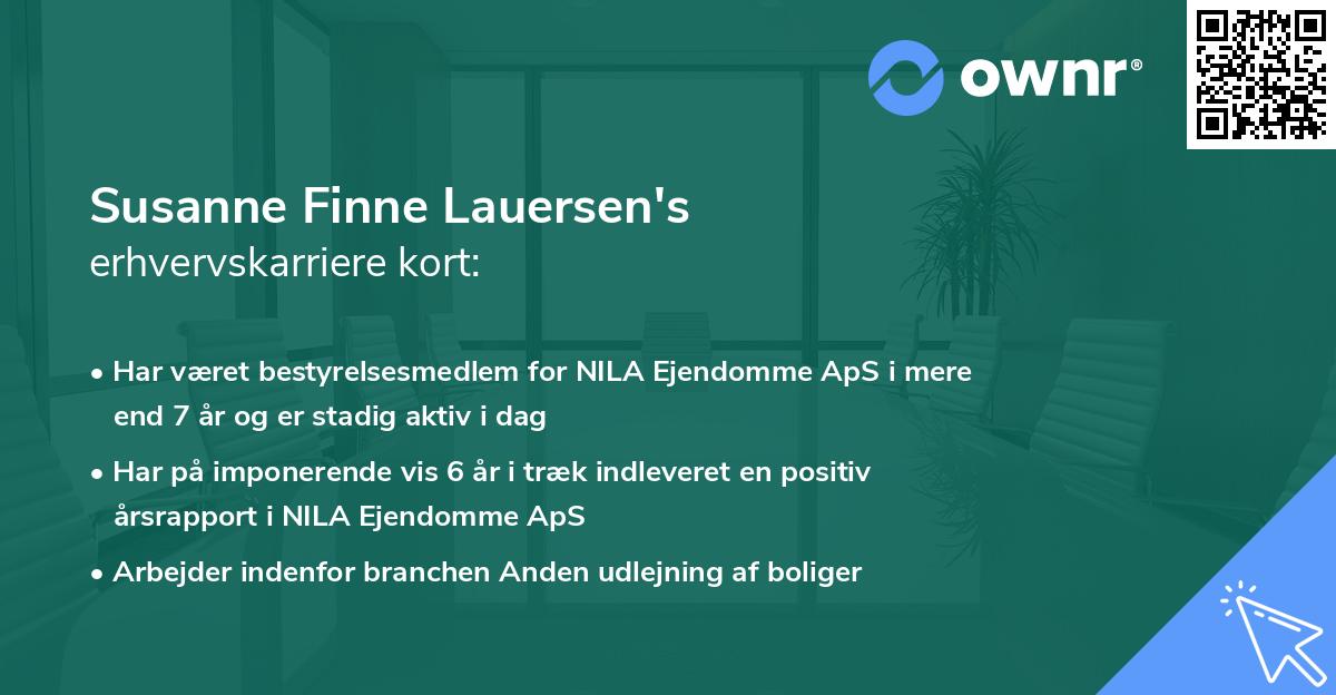 Susanne Finne Lauersen's erhvervskarriere kort