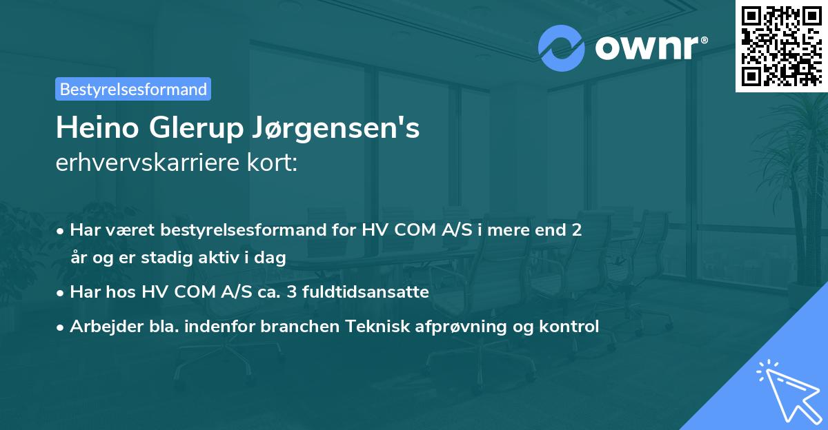 Heino Glerup Jørgensen's erhvervskarriere kort