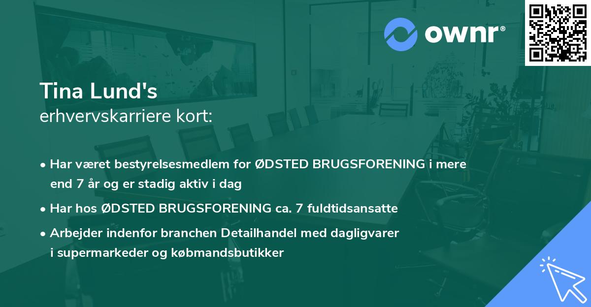 Tina Lund's erhvervskarriere kort