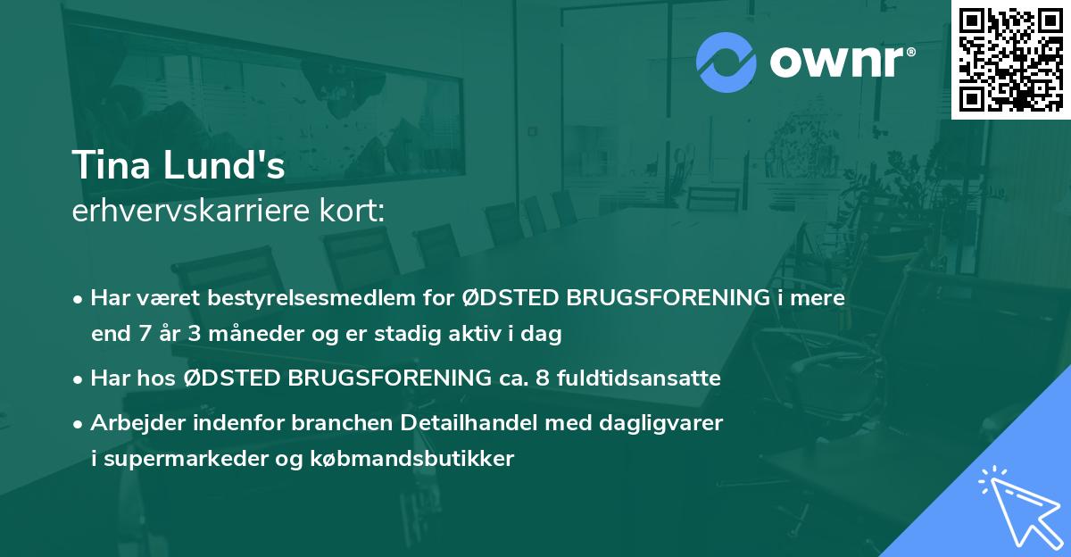 Tina Lund's erhvervskarriere kort