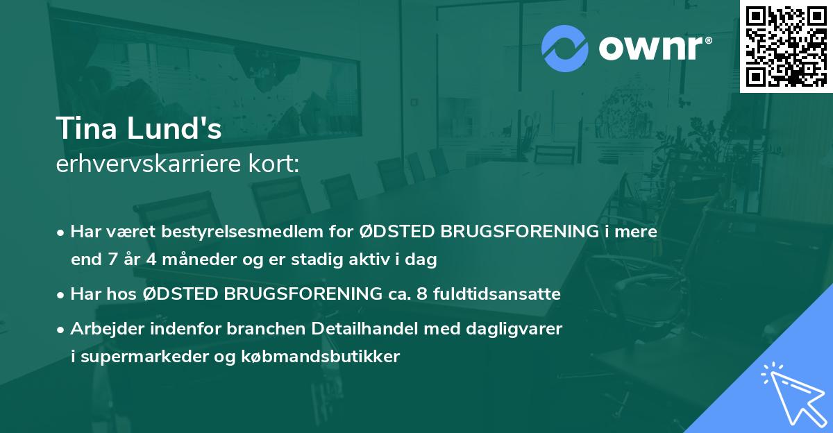 Tina Lund's erhvervskarriere kort