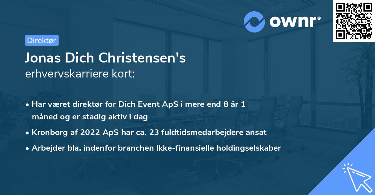 Jonas Dich Christensen's erhvervskarriere kort