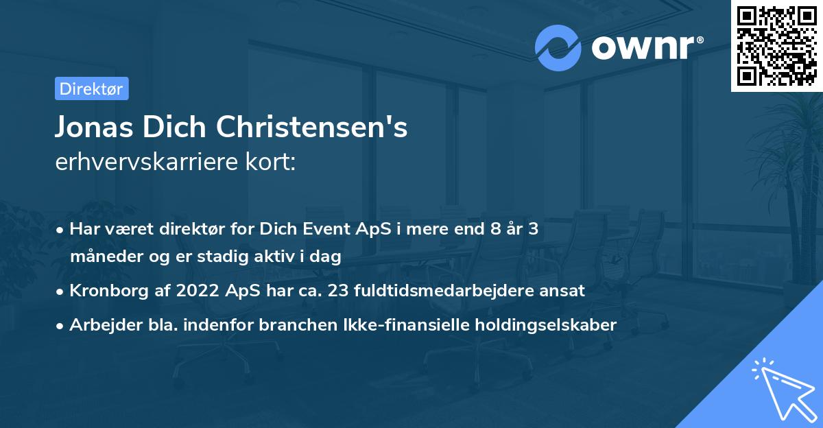 Jonas Dich Christensen's erhvervskarriere kort