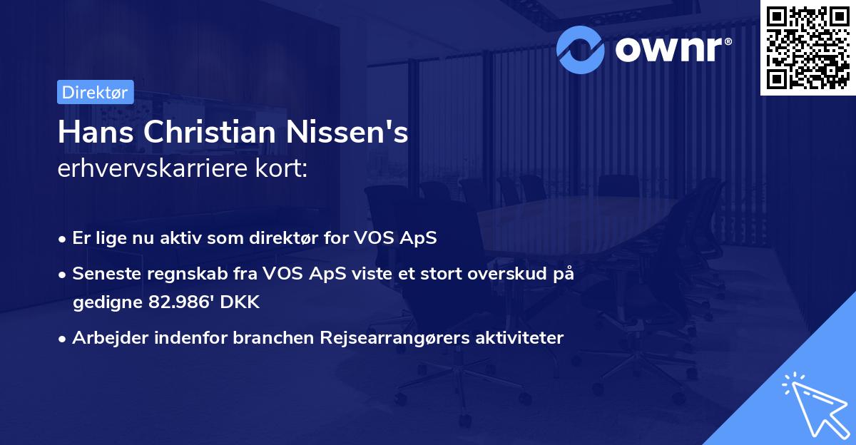 Hans Christian Nissen's erhvervskarriere kort