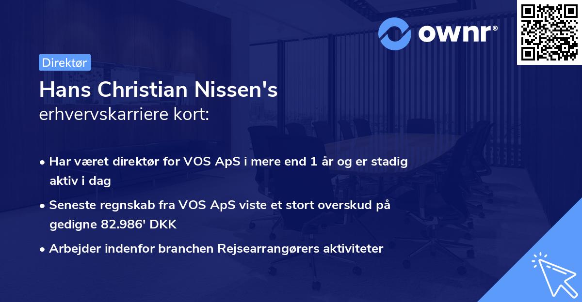 Hans Christian Nissen's erhvervskarriere kort