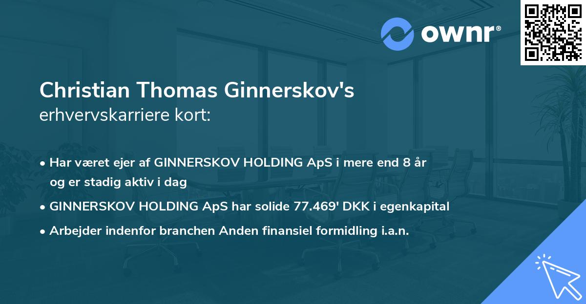 Christian Thomas Ginnerskov's erhvervskarriere kort