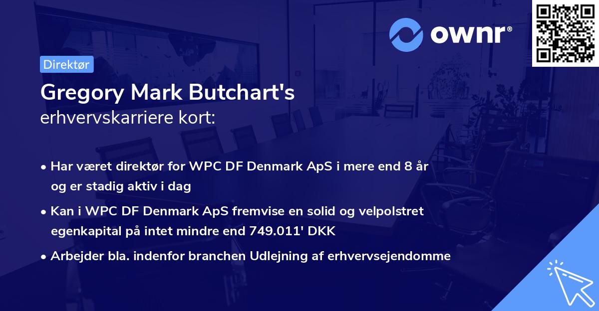 Gregory Mark Butchart's erhvervskarriere kort