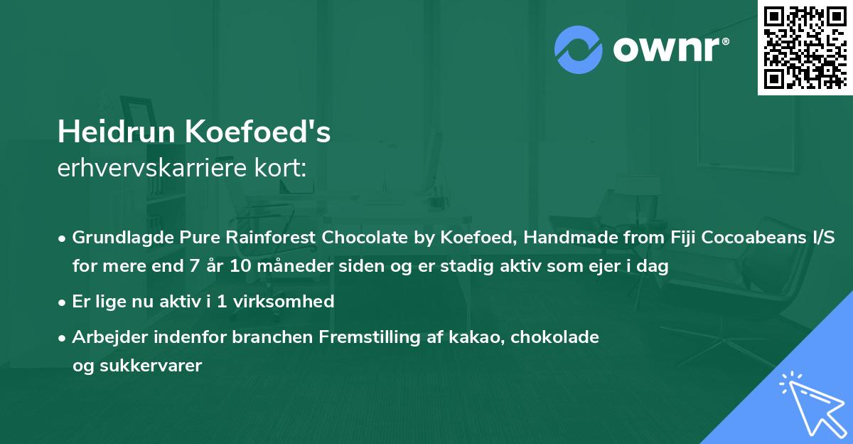 Heidrun Koefoed's erhvervskarriere kort