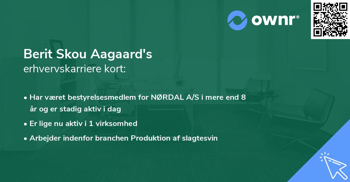 Berit Skou Aagaard's erhvervskarriere kort