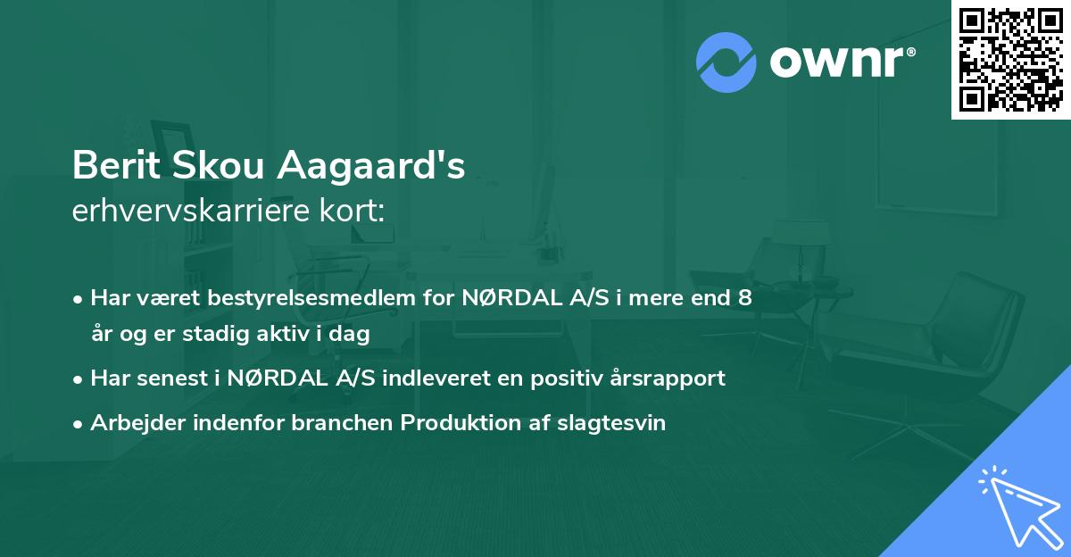 Berit Skou Aagaard's erhvervskarriere kort