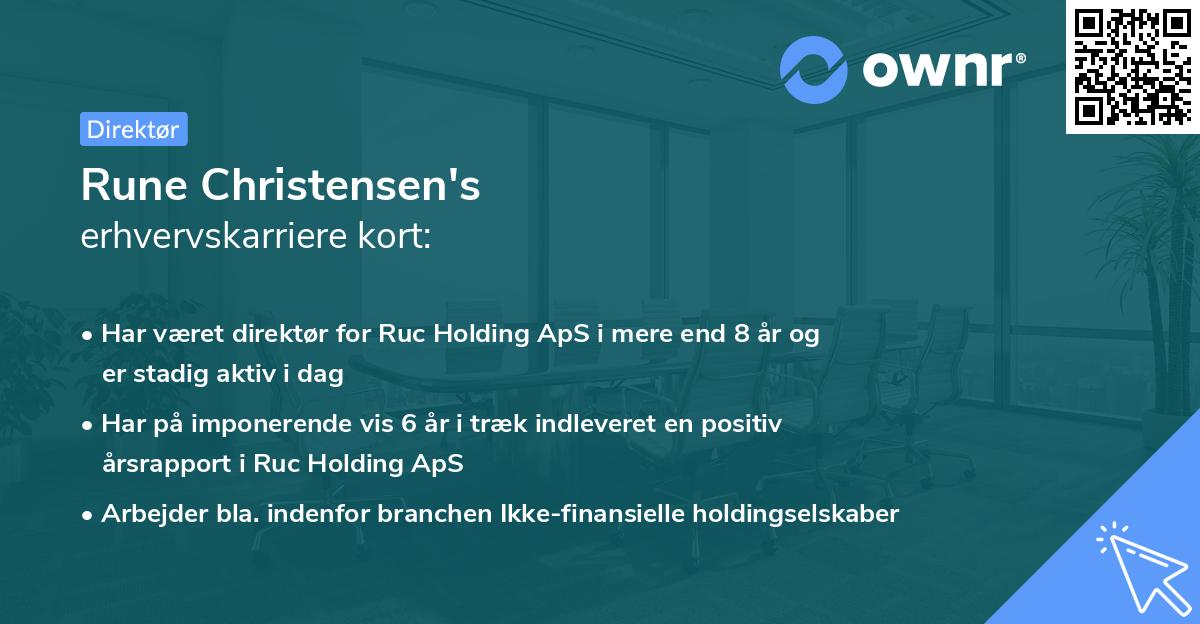 Rune Christensen's erhvervskarriere kort
