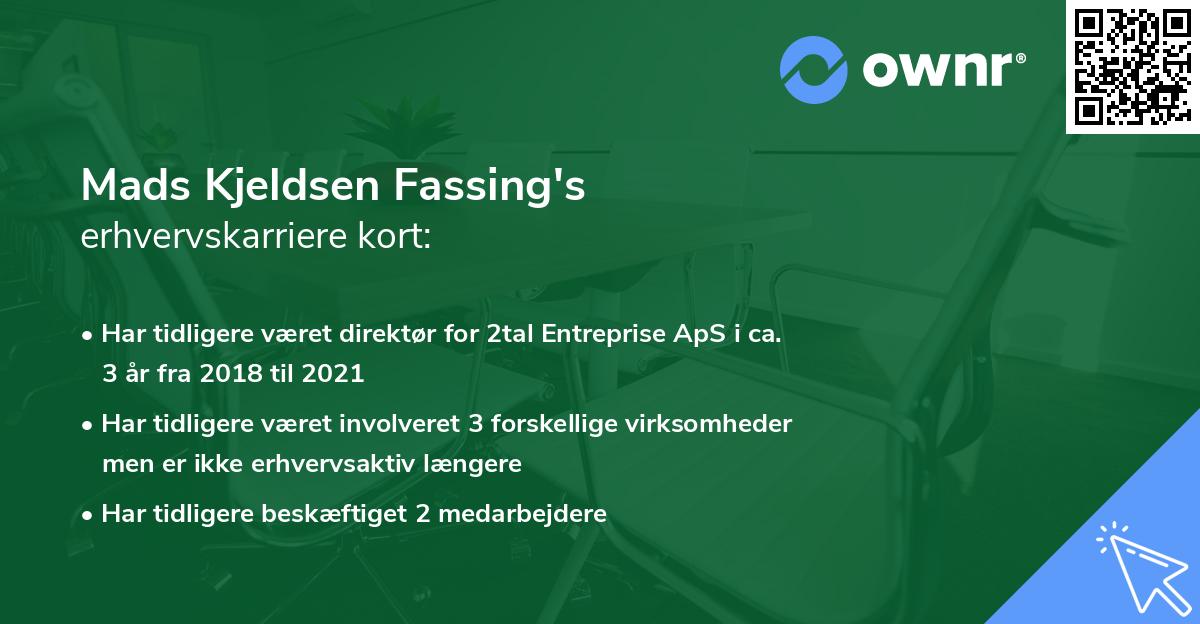 Mads Kjeldsen Fassing's erhvervskarriere kort