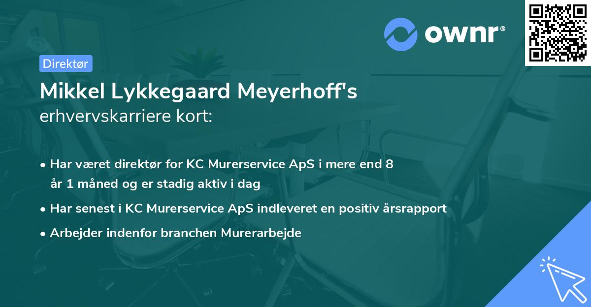 Mikkel Lykkegaard Meyerhoff's erhvervskarriere kort