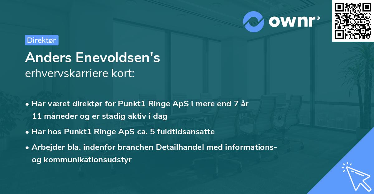 Anders Enevoldsen's erhvervskarriere kort