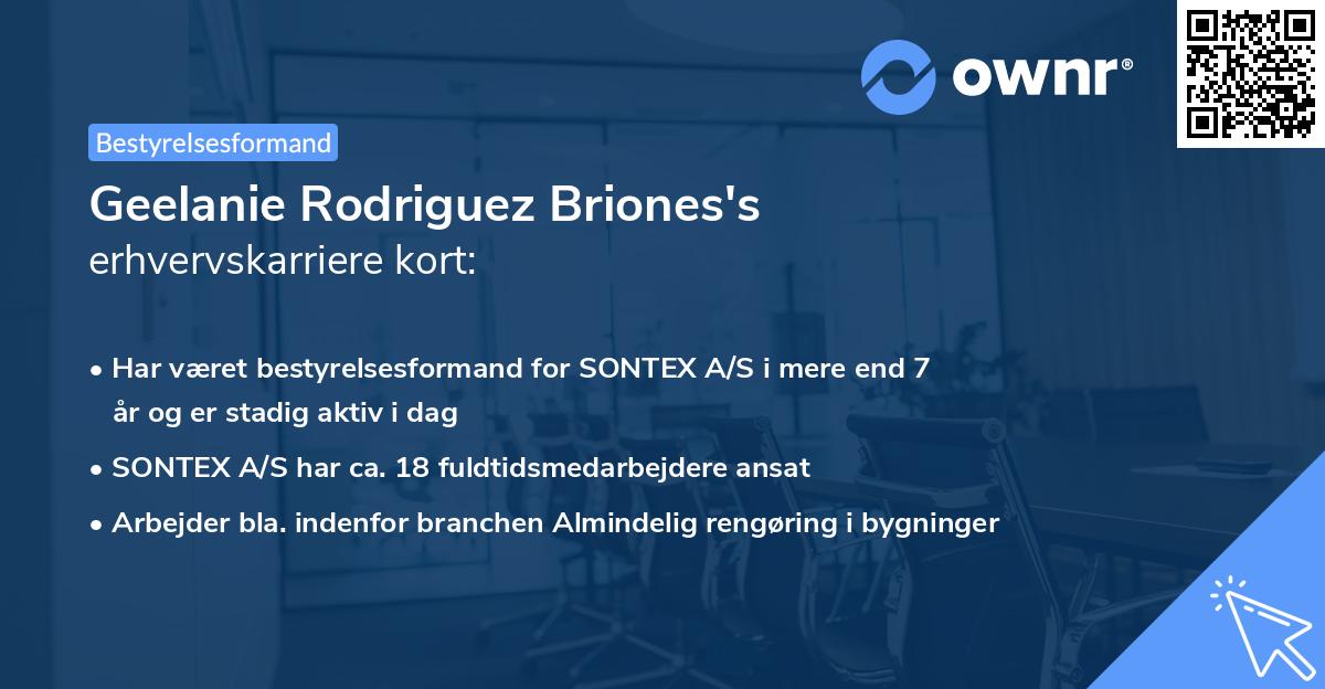 Geelanie Rodriguez Briones's erhvervskarriere kort