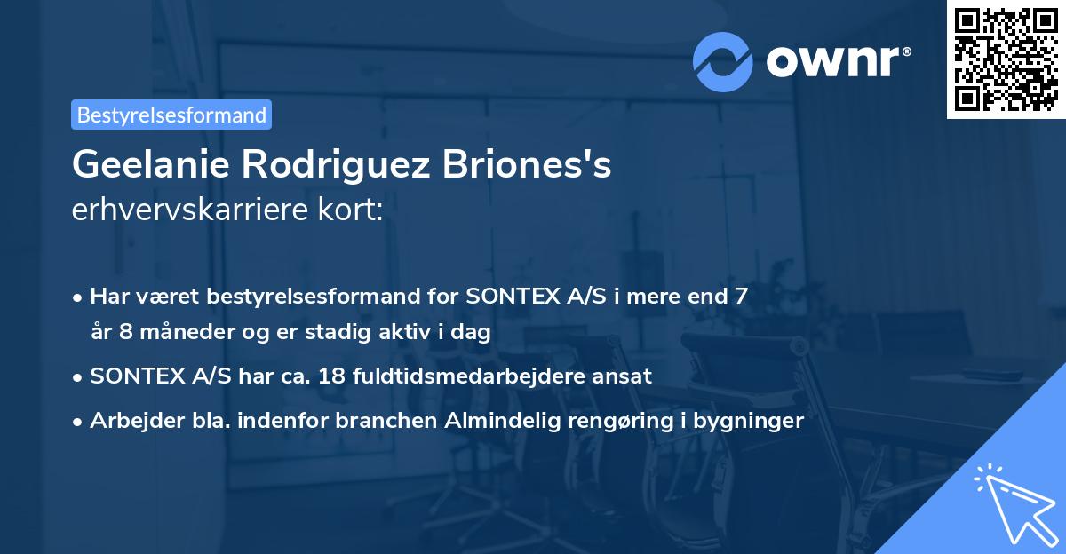 Geelanie Rodriguez Briones's erhvervskarriere kort