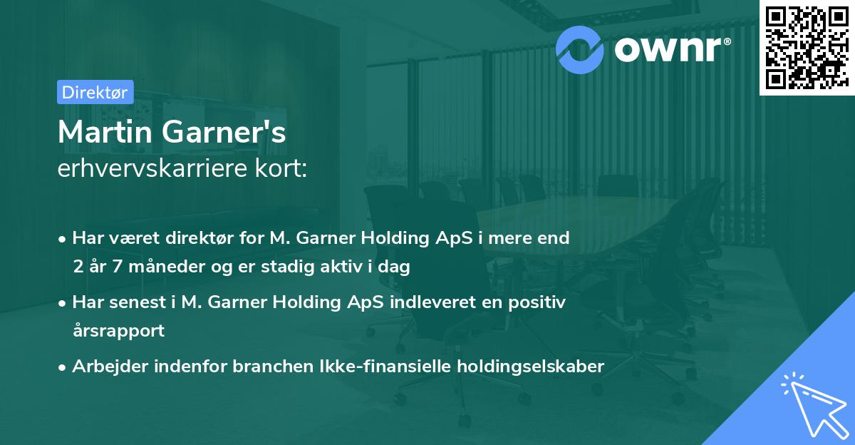 Martin Garner's erhvervskarriere kort