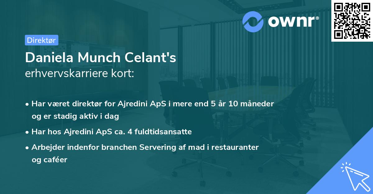 Daniela Munch Celant's erhvervskarriere kort