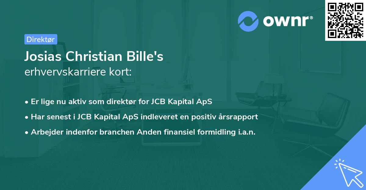 Josias Christian Bille's erhvervskarriere kort