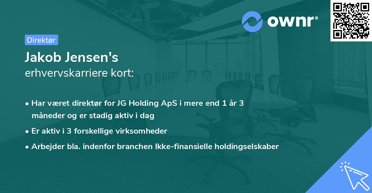 Jakob Jensen's erhvervskarriere kort