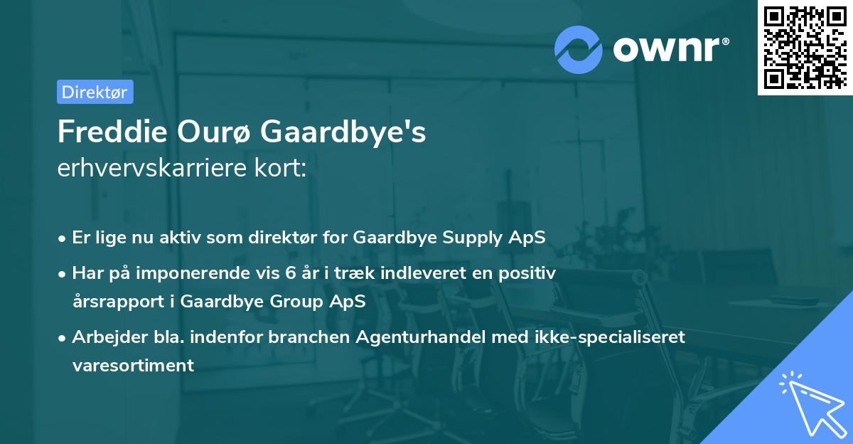 Freddie Ourø Gaardbye's erhvervskarriere kort