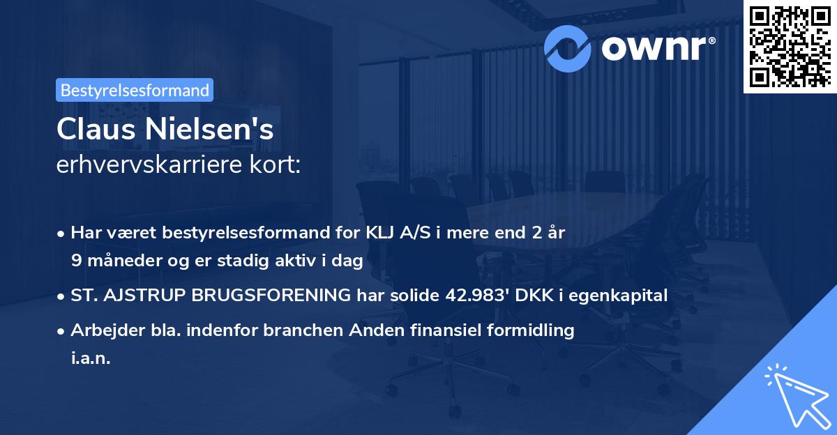 Claus Nielsen's erhvervskarriere kort
